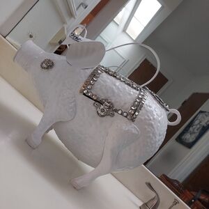 One Of A Kind Handmade Take Your Piggy To Market Purse With Rhinestones